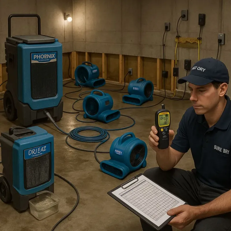 Structural Drying and Dehumidification process in Brentwood, NY